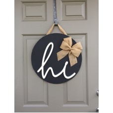  Hi Door Hanger, Door Wreath, Front Door Decor, Wedding Gift, Housewarming Gift   153117703414